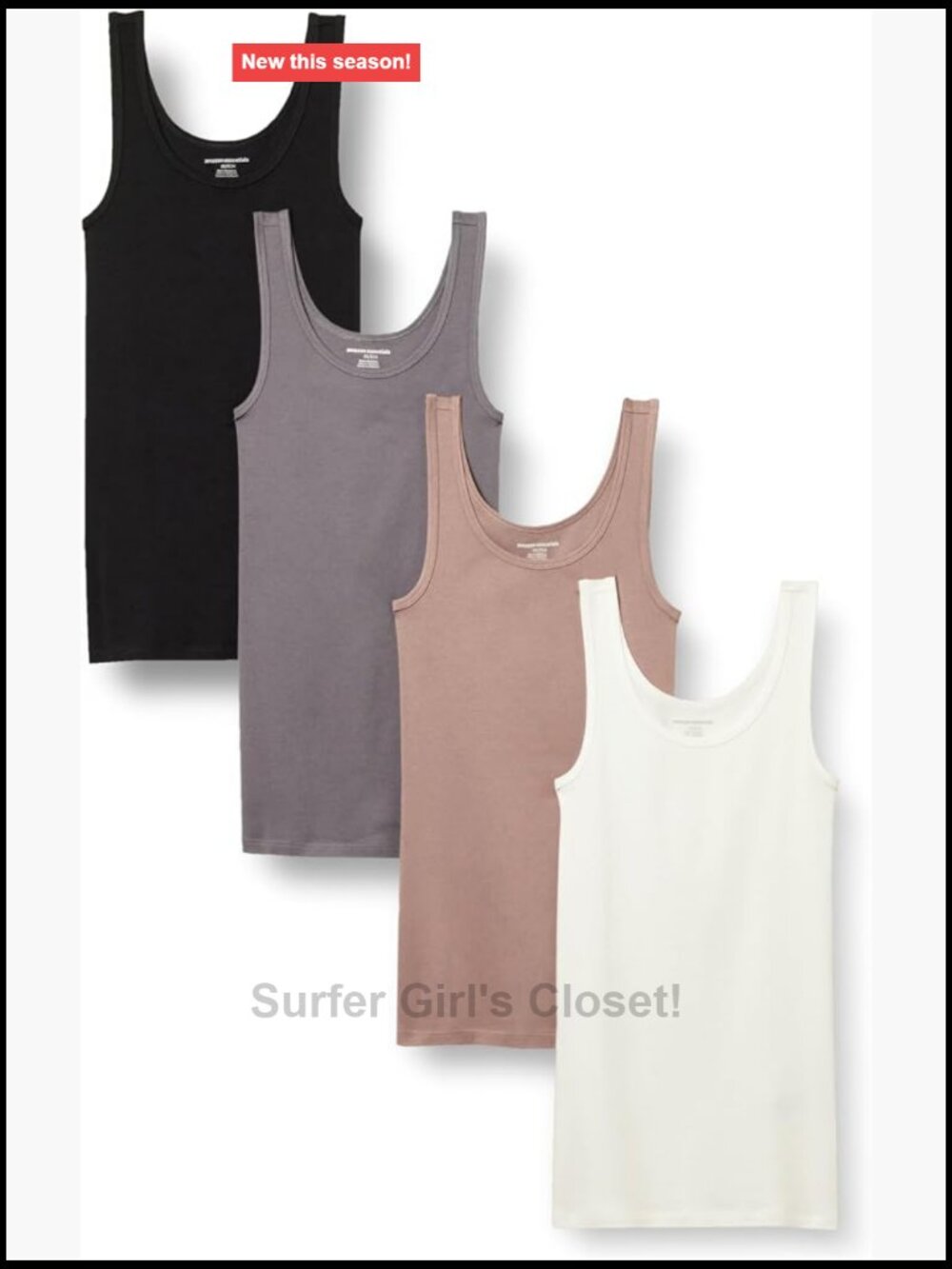 Women's Slim-Fit Cotton Modal Rib Tank Tops, 4 Pack